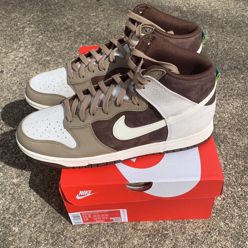 NEW Nike Dunk Hi Retro PRM Light Chocolate Size 11.5 Men